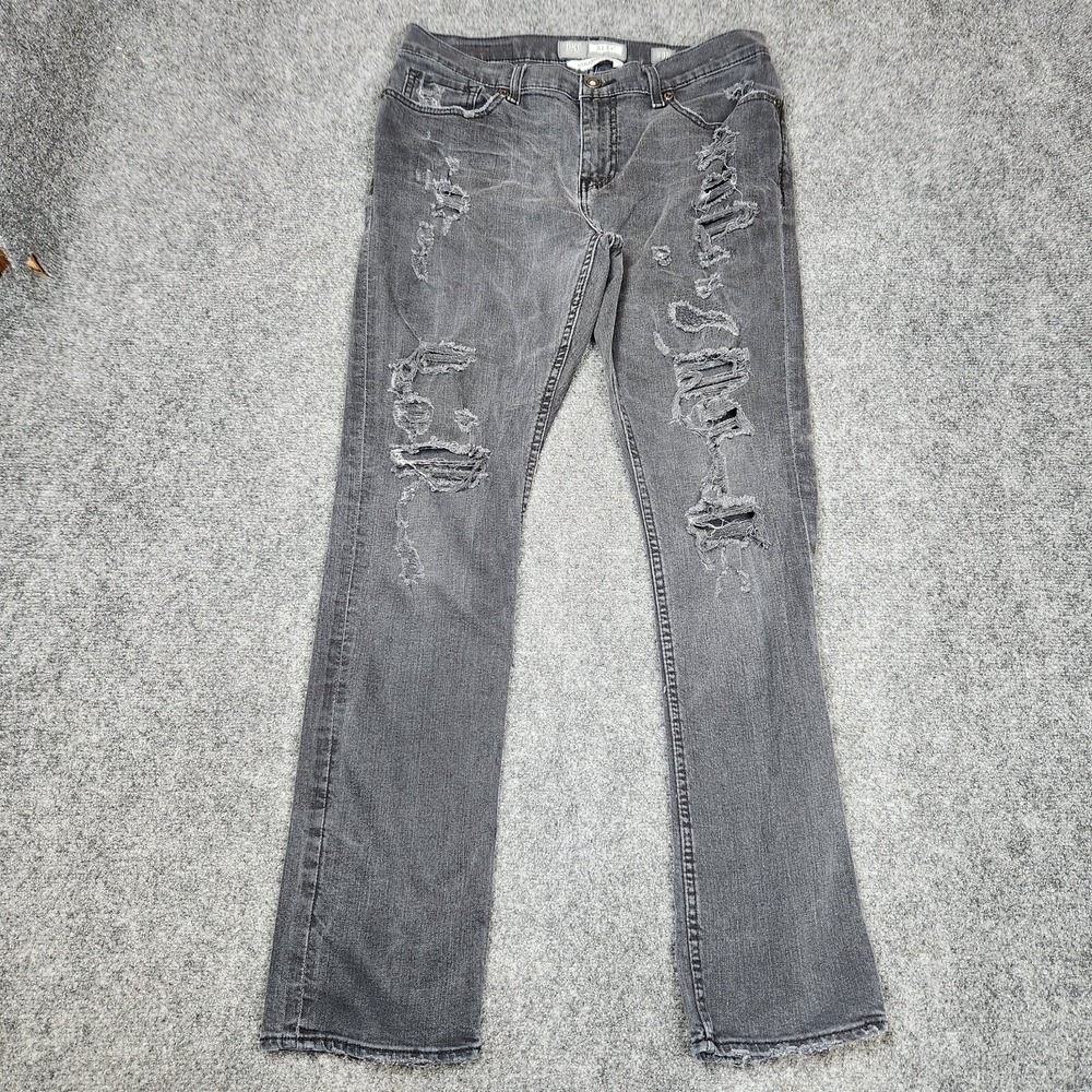 BKE Jeans Mens 33L 33x31‎ Alec Straight Dark Black Buckle Stretch Denim Pants